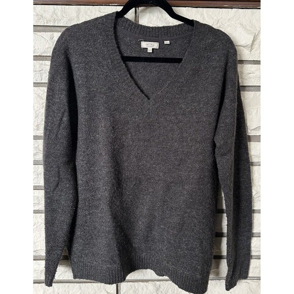 FAT FACE JUMPER SZ 8 WOMENS GREY WOOL BLEND SWEATER WITH SPARKLE LADIES WINTER - Picture 1 of 6
